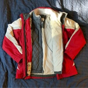3-in-1 Columbia Red and Gray Winter Coat